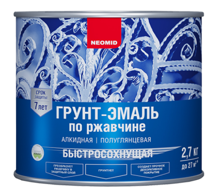 Грунт-эмаль 3в1 быстросохнущая RAL 9011 черная NEOMID 2,7кг 11606435