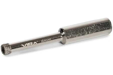 Коронка алмазная по керамике 6мм трехгранный хвостовик VIRA 559512; УТ-00000199