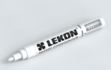 Маркер с нитроэмалью 4мм белый LEKON Standart 011904; 11614381