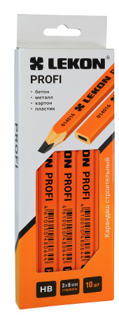 Карандаш плоский, твердо-мягкий (ВН), оранжевый LEKON PROFI 014016; 11614378