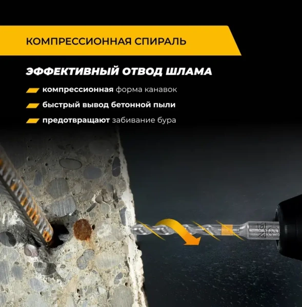 Бур по железобетону 12х260 мм SDS+ Quadro-X RAGE Furious 567226; УТ-00000372