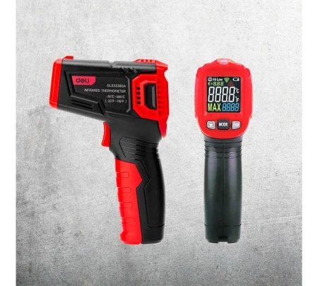 Инфракрасный пирометр (термометр от -30 до 380°C) цветной дисплей,  Deli DL333380A; 11612582