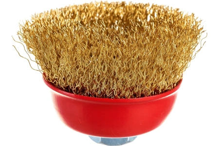 Щетка для УШМ чашка М14 латунированная 65 мм VIRA 576165; УТ-00000351