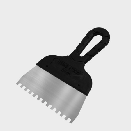 Шпатель зуб 4*4 мм, длина 150 мм, нерж.сталь DECOR Серия Black Edition 311-3150; 11607192