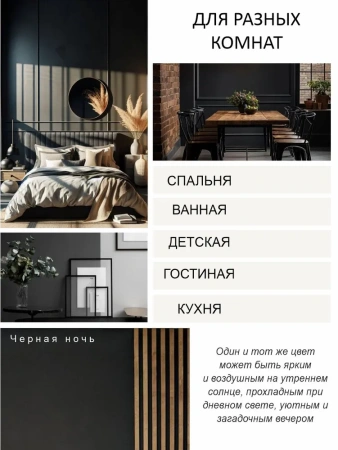 Краска интерьерная шелковисто-матовая №827 черная ночь 0,2кг PALIZH РС-827-0,2; 11614056