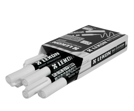 Маркер перманентный 1,5мм белый LEKON EXTRA WHITE 012392; 11614374