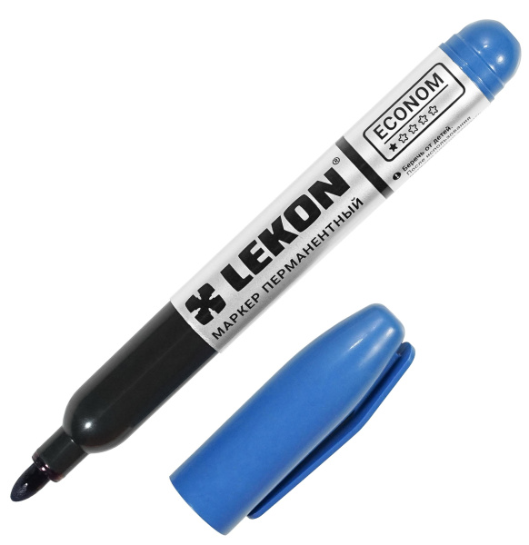 Маркер перманентный синий 3мм 10шт упаковка LEKON ECONOM 012463; 11614361