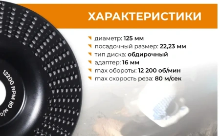 Диск шлифовальный для УШМ 125мм RAGE 594127; УТ-00000353