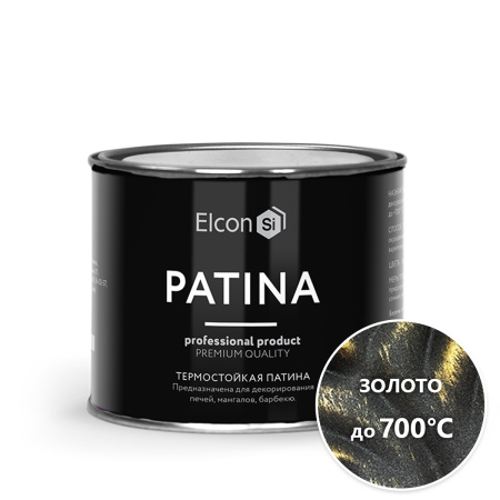 Эмаль Elcon Patina термостойкая золото 0,2кг; 11607218
