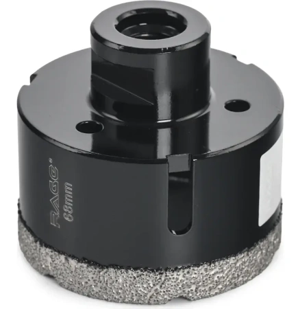 Коронка алмазная 68 мм по керамограниту для УШМ, сухое сверление RAGE 559524;  УТ-00000234