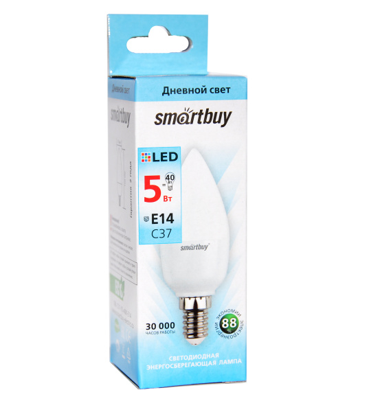 Лампа светодиодная LED-свеча С37 5,0Вт 220В Е14 4000К (дневной свет); 11598218