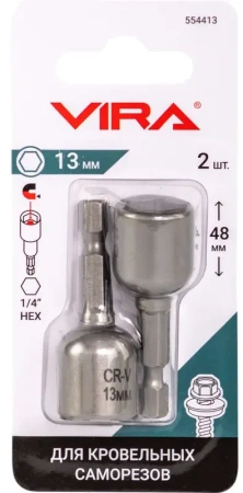 Бита для кровельных саморезов 6мм 2шт VIRA 554406; УТ-00000240
