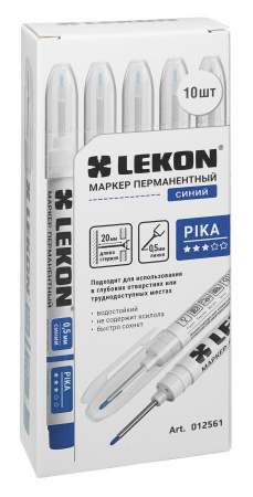 Маркер перманентный 0,5мм удлиненный наконечник синий LEKON Pika 012561; 11614369