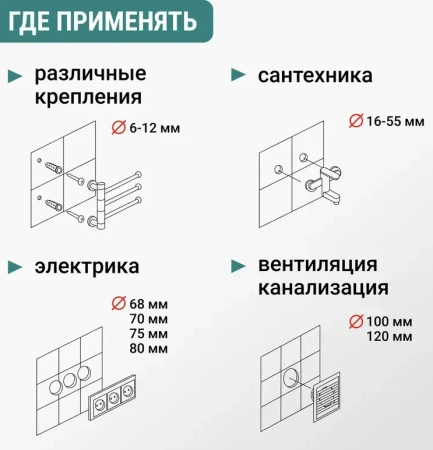 Коронка алмазная по керамике 60 мм трехгранный хвостовик VIRA 559511; УТ-00000220