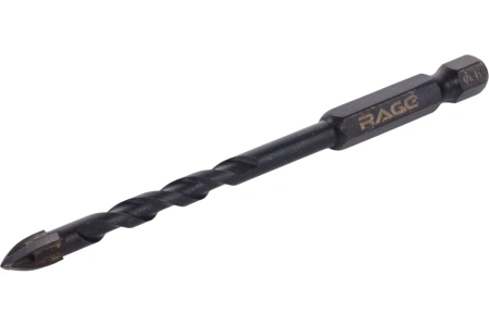 Сверло по стеклу и керамике 6 мм Quadro-X HEX копьевидное, спиральное RAGE 554082; УТ-00000389
