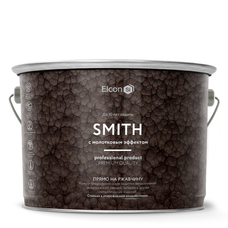 Краска кузнечная Elcon Smith (с молотковым эффектом)  зеленая (2кг) 1/4 11608343