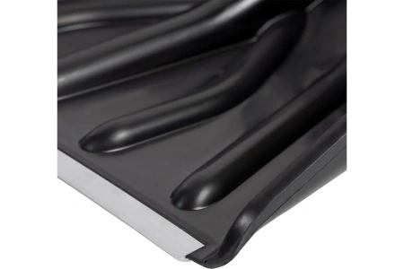 Лопата снеговая пластиковая 420х410мм, алюм. черенок, планка, V-образная ручка черная MAXIM; 11615163