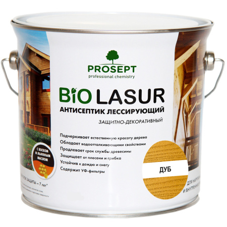 Антисептик деревозащитный декоративный PROSEPT BiO LASUR дуб 2,7 л 036-2; 11612130