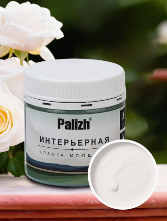Краска интерьерная шелковисто-матовая №808 белая роза 0,2кг PALIZH РС-808-0,2; 11613935