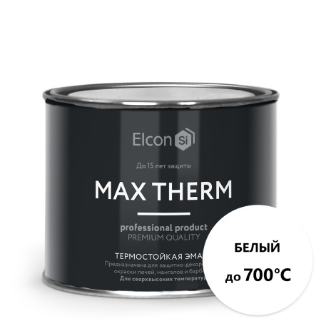 Эмаль термостойкая Elcon Max Therm белая 700 градусов 0,4кг; 11607215
