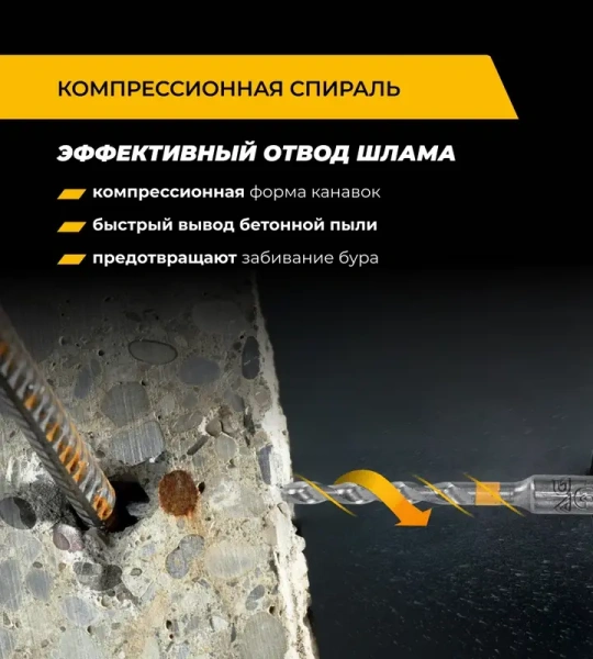 Бур по железобетону 6х160 мм SDS+ Quadro-X RAGE Furious 567616; УТ-00000369