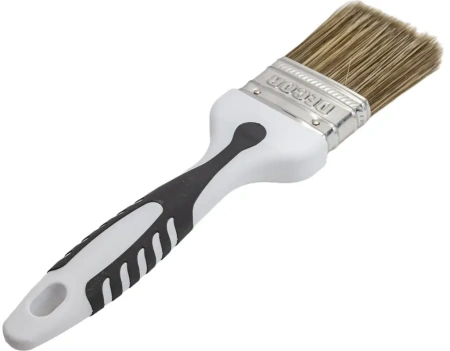 Кисть Black White для лака 75х15мм, темная щетина, 2К ручка DECOR  830-075; 11607151