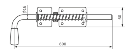 Засов с пружиной ЗСП-600 черный (Балаково) DOMART; 11598267