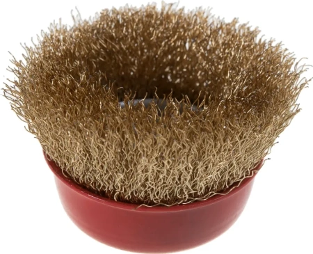 Щетка для УШМ чашка 75мм М14 волнистая латунированная сталь 0.3мм VIRA 576175; УТ-00000350