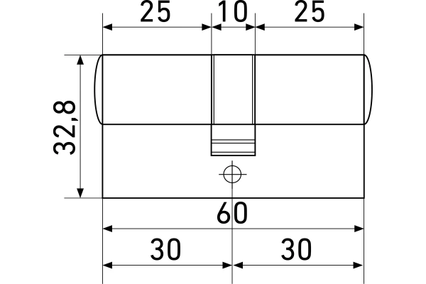 Механизм цилиндровый матовый никель 5 ключей, перф., ключ/ключ 30х30В СТАНДАРТ MAX 60 SN/14788; 11614651