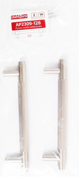 Мебельная ручка-кнопка сатин (2 штуки) StahlBuro АР2309-128 SN/16782; 11614947