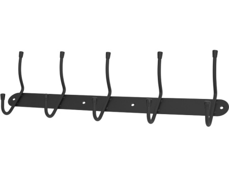 Вешалка настенная на планке 5 двойных крючка черный (Балаково) DOMART; УТ-00000060