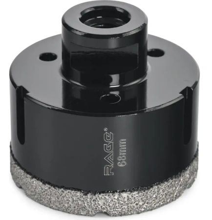 Коронка алмазная 68 мм по керамограниту для УШМ, сухое сверление RAGE 559524;  УТ-00000234
