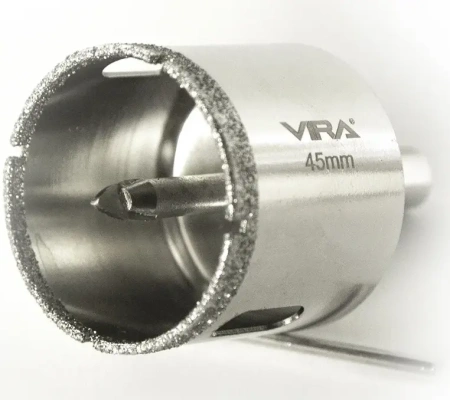 Коронка алмазная по керамике 45 мм трехгранный хвостовик VIRA 559506; УТ-00000216