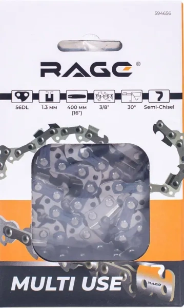 Цепь пильная 56 звеньев, 400мм (16), 3/8 1.3 S56-3/8-1.3  RAGE 594656; УТ-00000247