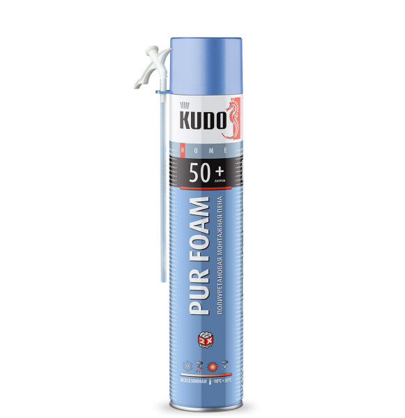 Пена бытовая монтажная  всесезонная 50л 1000 мл KUDO HOME 50+  KUPH10U50+; 11601665