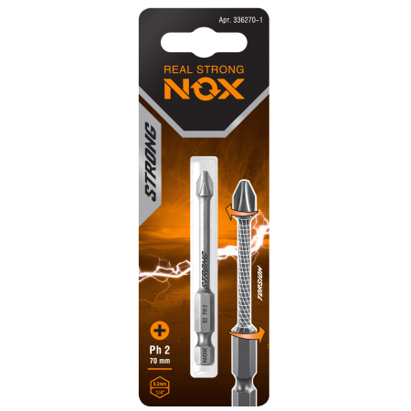 Бита torsion Ph2-70 E6.3, 1 шт карта NOX STRONG (336270-1); 11612997