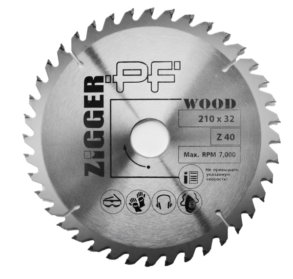 Диск пильный по дереву ZIGGER PF D210*d32*Z40