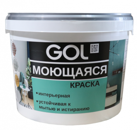 Краска акриловая МОЮЩАЯСЯ для стен ВД-АК-1180 GOL 153  3 кг; 11605746
