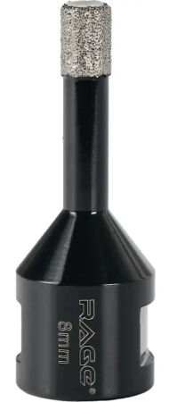 Коронка алмазная 8 мм по керамограниту для УШМ, сухое сверление RAGE 559526;  УТ-00000227