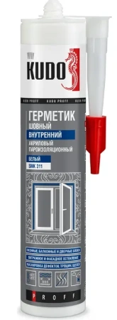 Герметик акриловый пароизоляционный шовный ВНУТРЕННИЙ 280 мл, белый KUDO PROFF SMK-311; 11613153