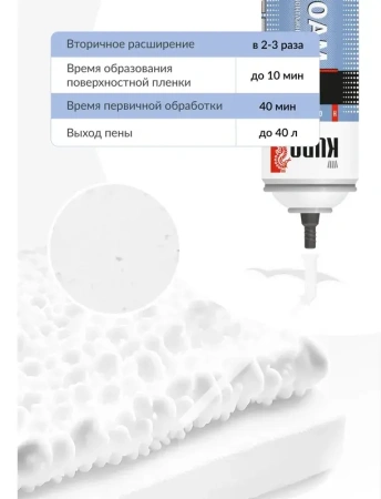 Пена бытовая монтажная всесезонная HOME 40+ (40л) 1000мл KUDO KUPH10U40+; 11600101