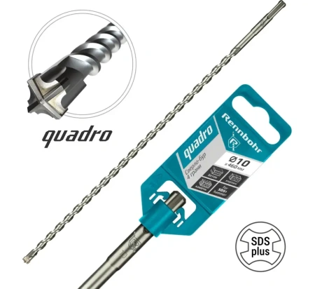 Бур SDS+ 4 грани Rennbohr Quadro 10x460мм (511046); 11613628