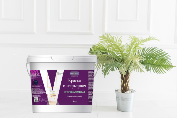 Краска интерьерная матовая супербелая VIRTUOSO PREMIUM база А