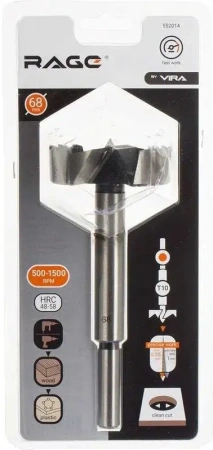 Сверло Форстнера 68 мм RAGE by VIRA, 552014; УТ-00000260