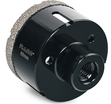 Коронка алмазная 68 мм по керамограниту для УШМ, сухое сверление RAGE 559524;  УТ-00000234