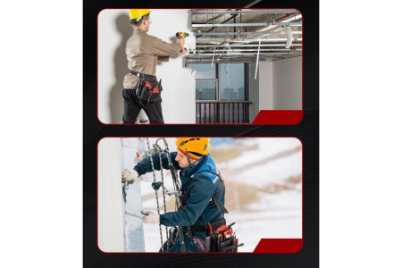 Поясная сумка монтажника 250 x 250 x 110мм, 7 карманов, ткань Оксфорд 1680D Deli DL5865; 11612825