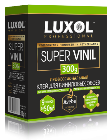 Клей обойный LUXOL SUPER VINIL Professional 300гр. 7-9 рул.; 11608235