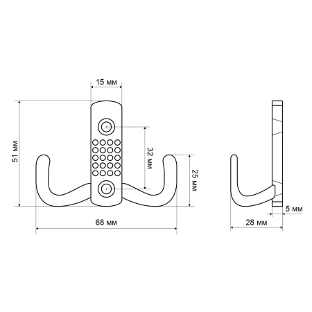 Крючок-вешалка ЕВРОПАКЕТ хром StahlBuro 212 B CP/16111; 11614936