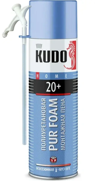 Пена бытовая монтажная всесезонная HOME 20+ (20л) 650мл KUDO KUPH06U20+; 11600100