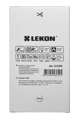 Маркер перманентный 1,5мм белый LEKON EXTRA WHITE 012392; 11614374